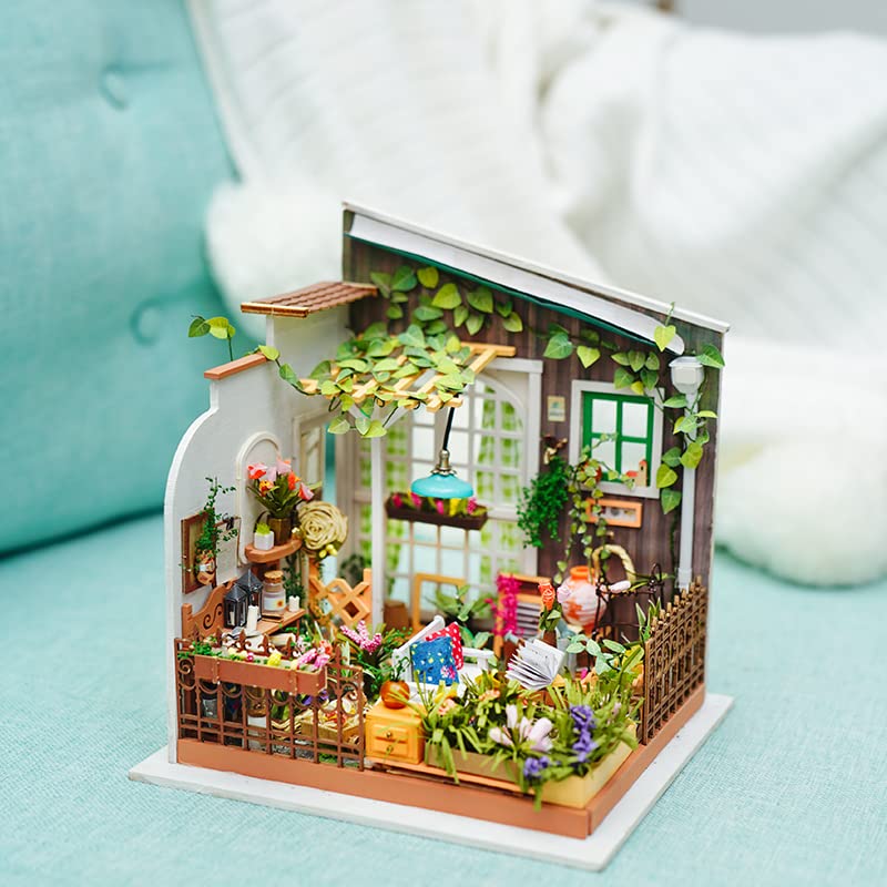 Robotime Diy Miniature Dollhouse Kit Garden House With Furniture Sets Best Birthday Gifts For Adults