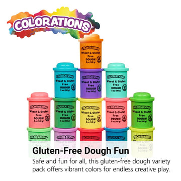 Colorations Wheat & Gluten Free Dough Variety Pack - 14 Colors (5 oz Each) | Non-Toxic, Play Dough, Bulk Set, Sensory Kit, Party