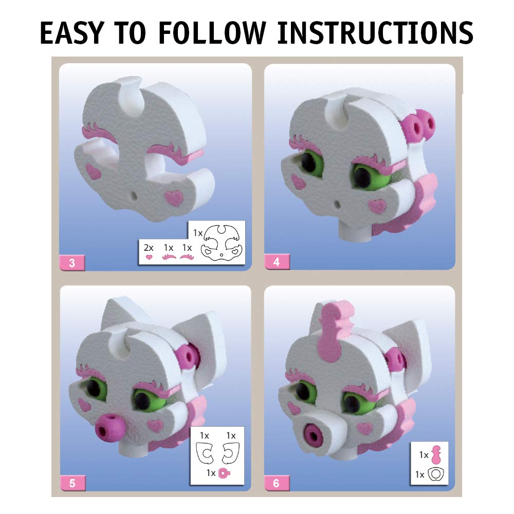 Bloco Toys Cat & Kitten | Stem Toy | Diy Building Construction Set (180 Pieces)