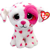 Ty Beanie Beau - White Valentine Dog With Hearts - 6''