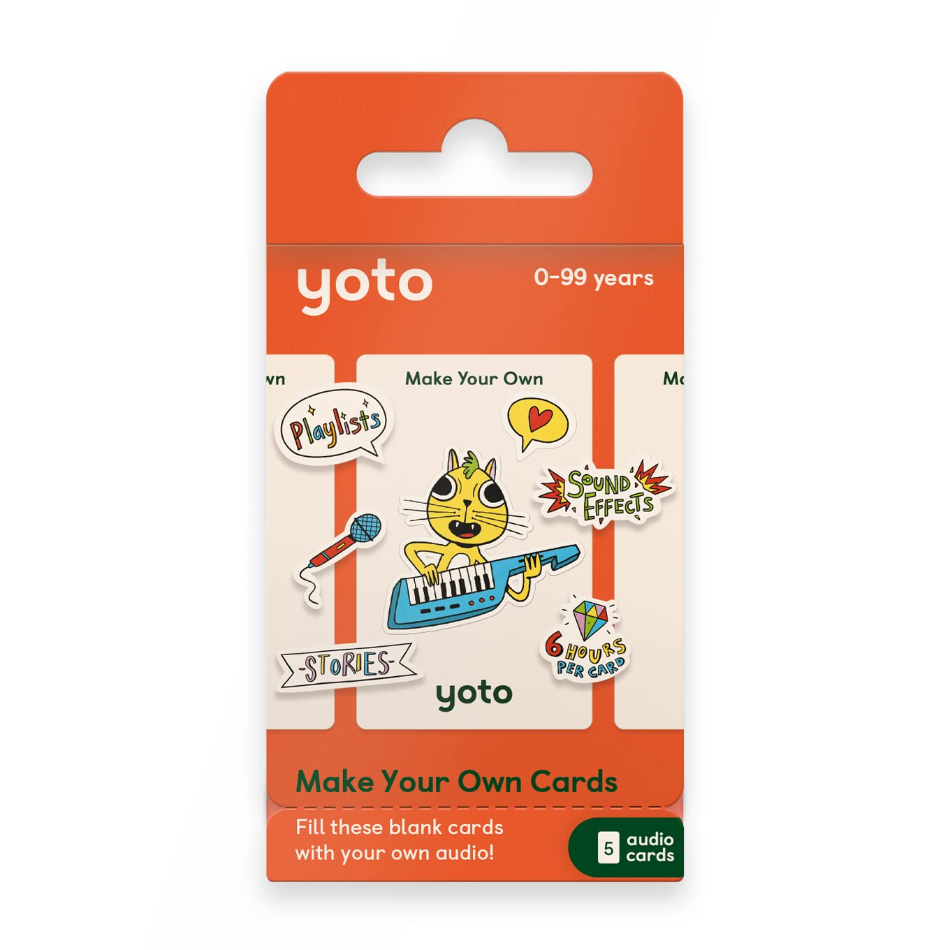 Yoto Make Your Own Cards - 5 Blank Audio Cards For Use With Player & Mini All-In-1 Audio Device, Record & Play Stories Music Rad