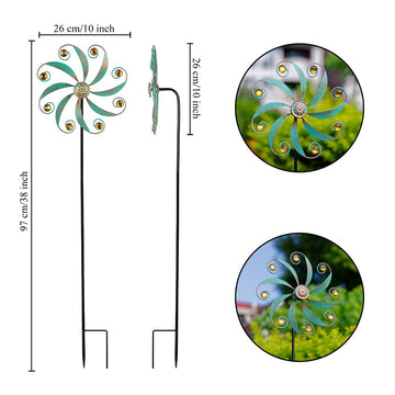Stargarden Wind Spinner, Metal Outdoor Wind Sculptures & Spinners, Small Garden Pinwheels For Yard And Garden Decor