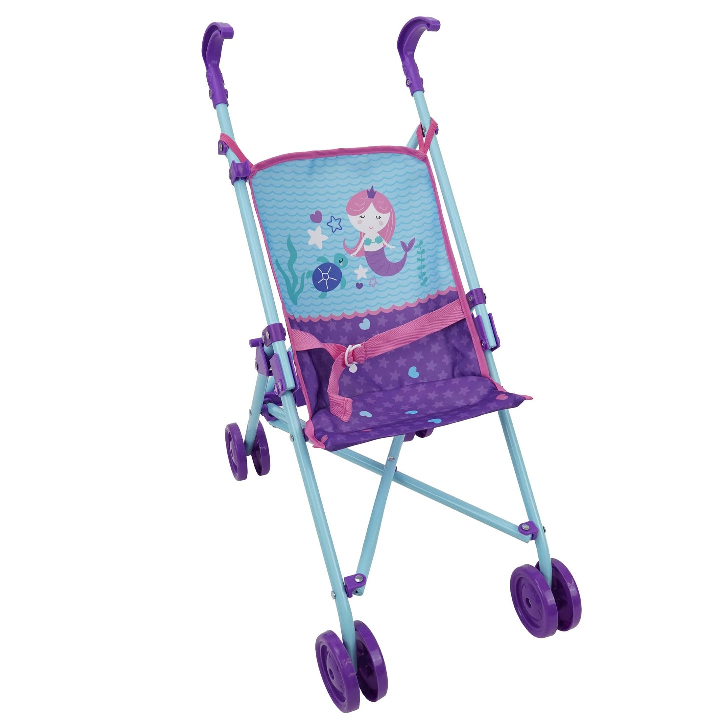 509 Crew 509: Mermaid Doll Umbrella Stroller - Kids Pretend Play Stroller, Easy Fold Storage & Travel, Fits Dolls Up To 18', Ages 3+ (T701028)