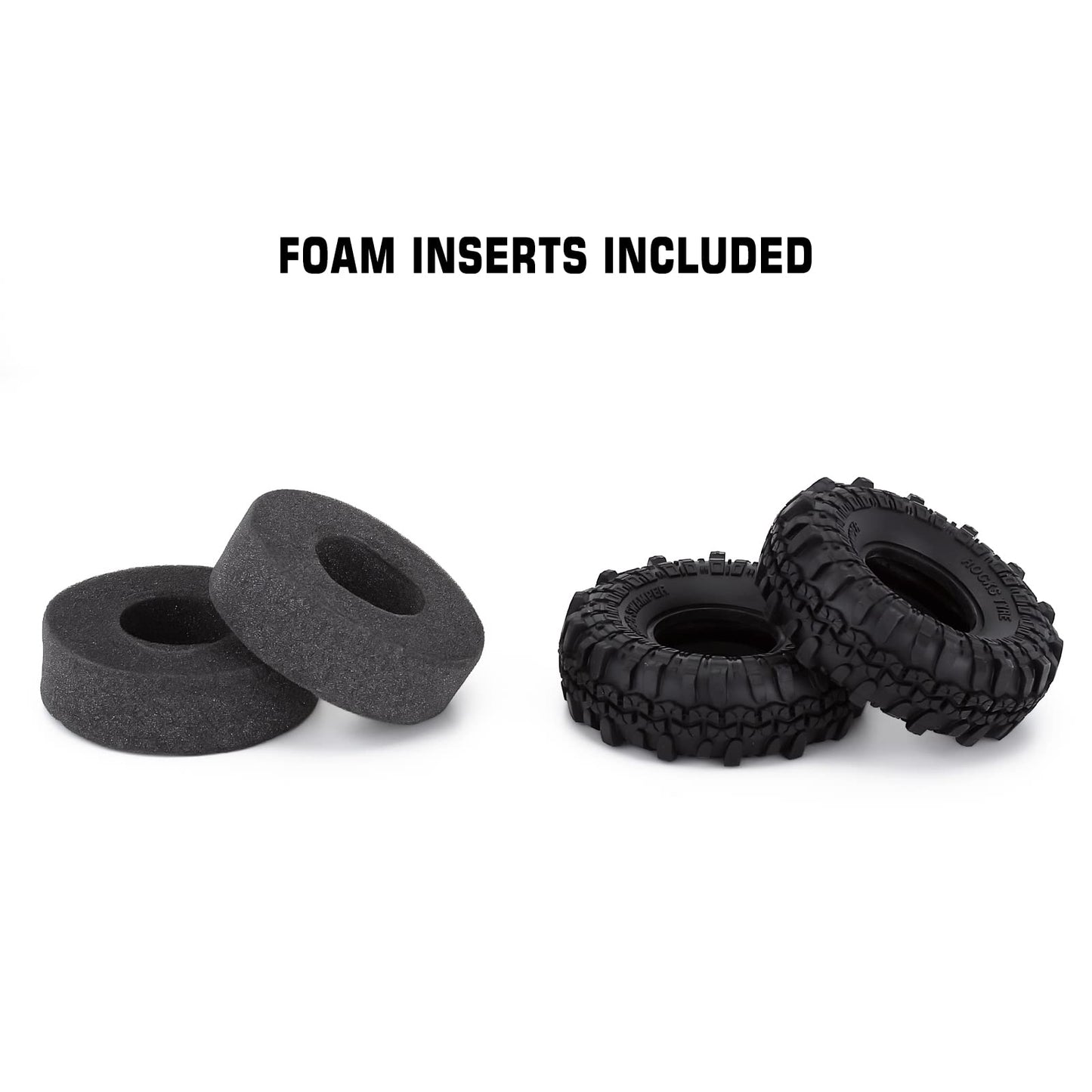 INJORA RC Tires 1.9inch 4Pcs RC Rubber Tyre Set Wheel Tires for 1:10 RC Crawler Axial SCX10 90046 SCX10 III AXI03007 Tamiya CC01