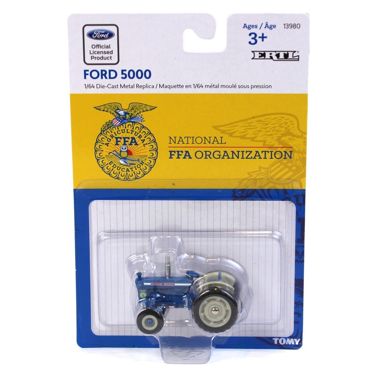ERTL 1/64 Scale Ford 5000 Wide Front Tractor with FFA Logo - Blue Metal Model