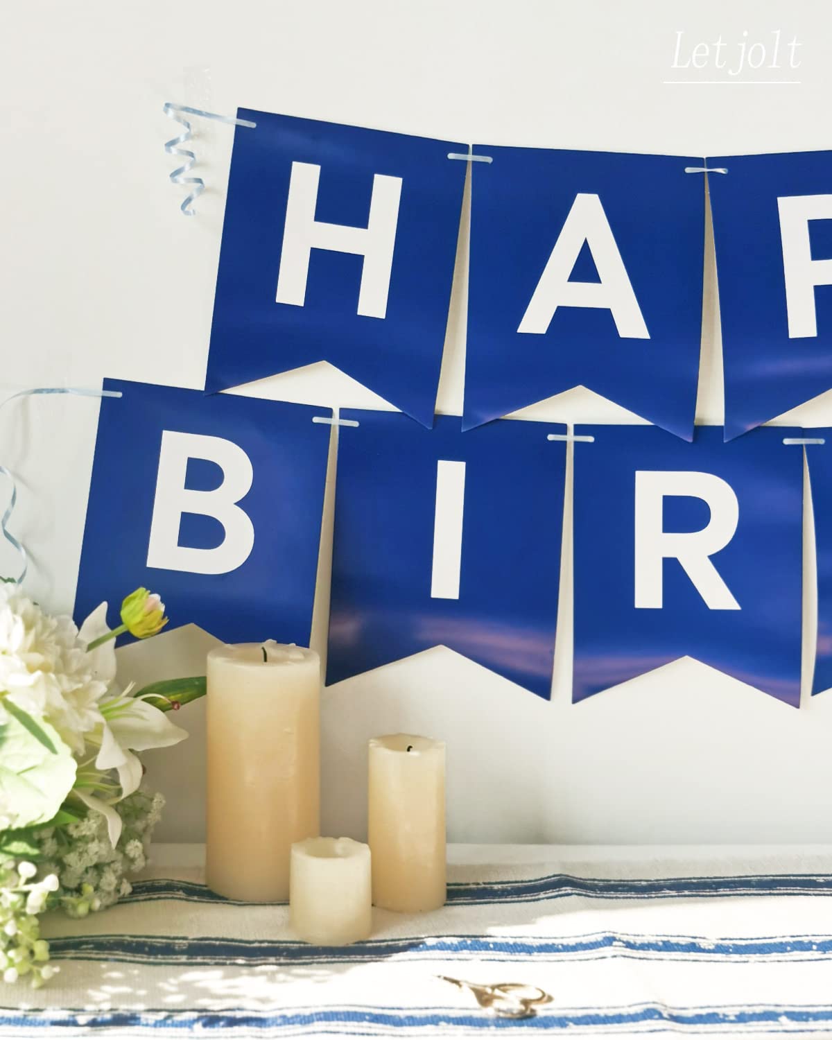 Navy Blue Happy Birthday Banner Nautical Theme Birthday Party Supplies Garland Decorations Boy Birthday Signs Nursery Hanging De