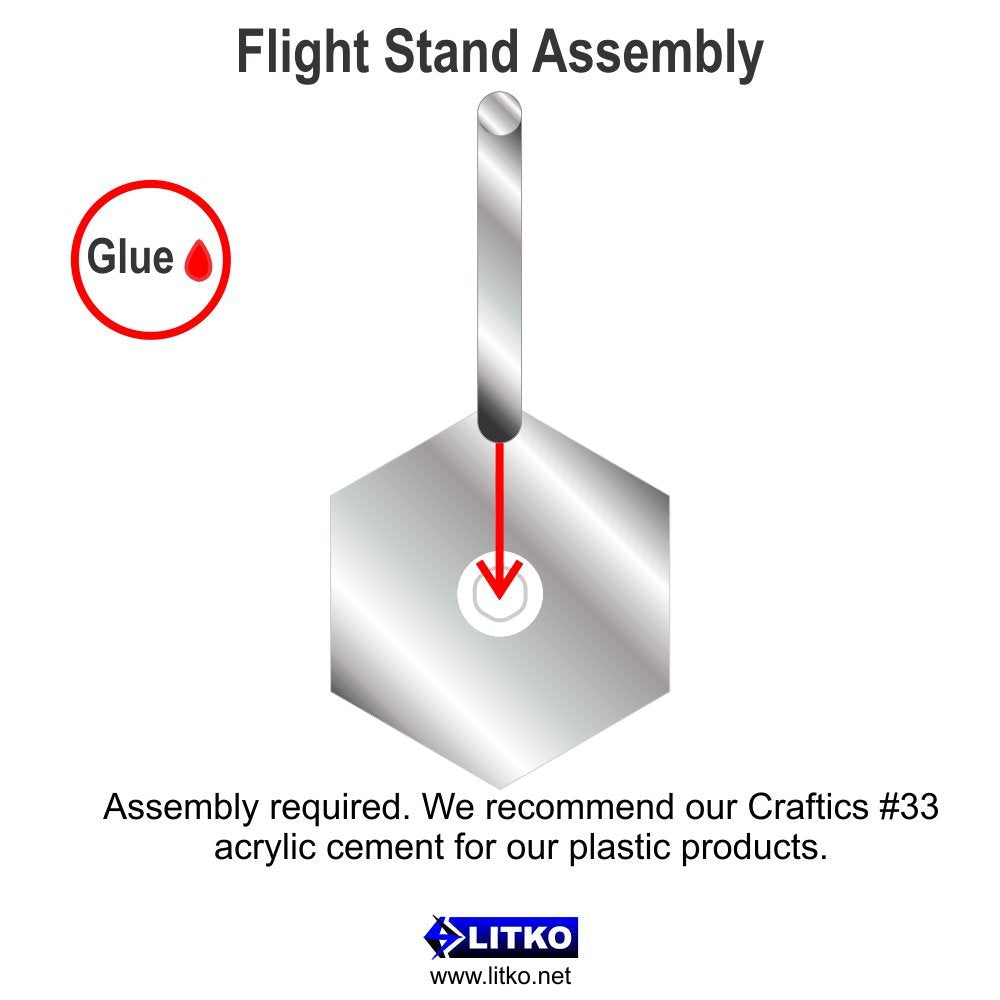 Litko Acrylic Flight Stands | Hexagon | 3Mm Clear Hexagonal Flight Base With Flight Peg (1.375-Inch)
