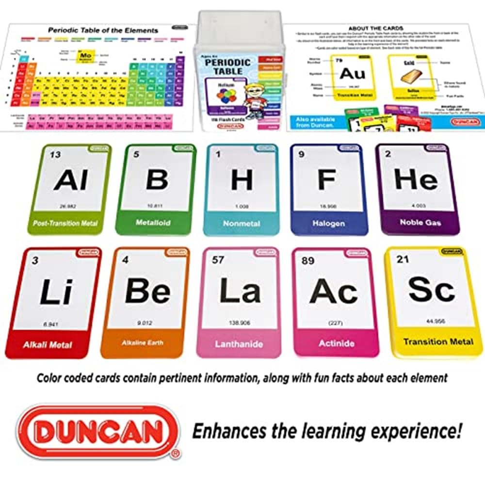 Duncan Toys Periodic Table Flash Cards - Hard Case For Easy Transport And Storage, With Additional Fun Fact Each Card