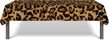 Leopard Table Covers Leopard Print Animal Skin Digital Tablecloth, 2 Pack 54 X 87 Inch Leopard Animal Print Plastic Tablecloth,