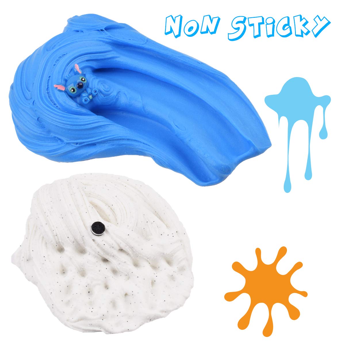 2 Pack Butter Slime Kit Soft Cotton Putty Diy Sludge Toys For Girls Boys Blue White Premade Butter Slime For Kids Party Favors(100Ml Each*2)