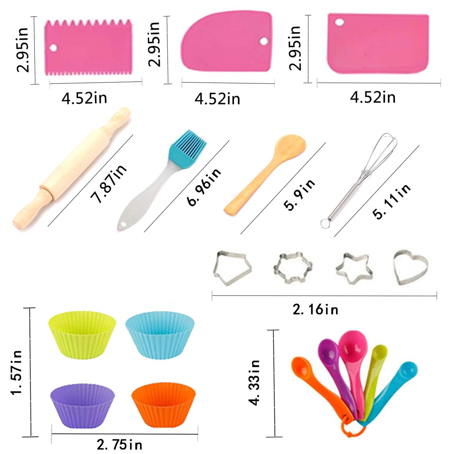 GIFTRRTOY Real Kids Cooking and Baking Set - 24 Pcs Kids Chef Role Play Costume Set Includes Cake Apron, Chef Hat, Cooking Mitt,