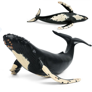 EOIVSH Soft Rubber Humpback Whale Toy, 14.2" Realistic Ocean Figure for Kids, Bath & Beach Fun, Plastic, Great Birthday Gift