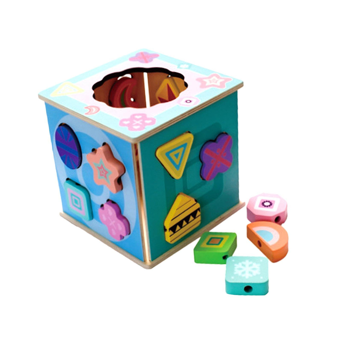 Ilsmysutra Shape Sorter Toy Interactive Fine Motor Skills Developmental Montessori Toys Shape