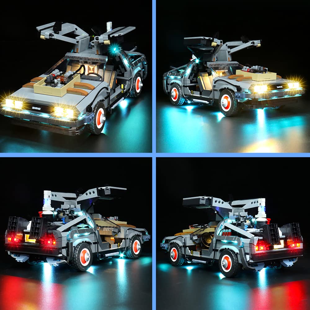 Vonado Led Light Kit Compatible With Lego Back To The Future Time Machine 10300 (No Model),Lighting Kit Compatible With Lego Back To The Future Car Building Toys (Remote-Control Version)