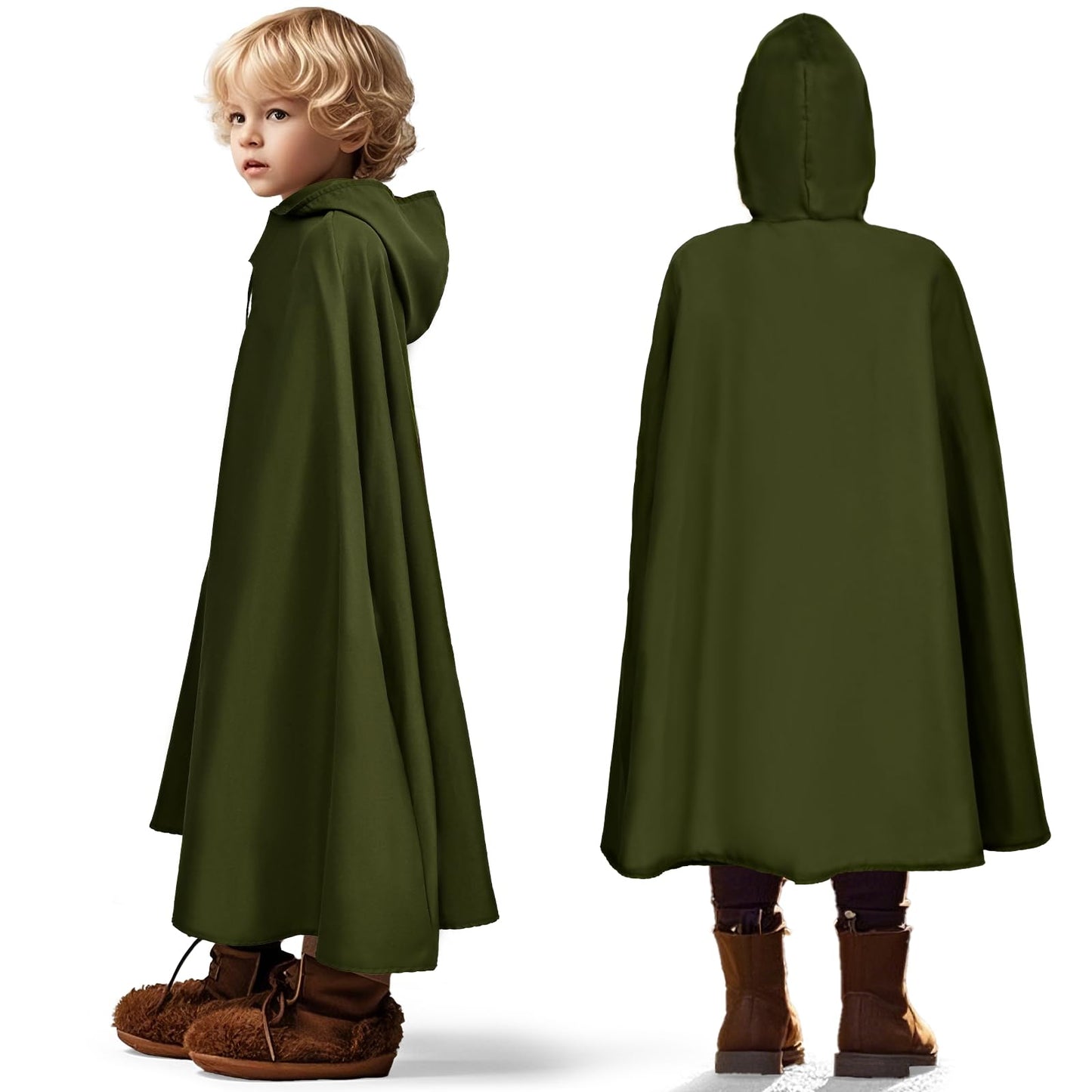 G.C Kids Renaissance Shirt Cloak Costume Belt Boys Medieval Costume Accessories Outfit Knight Hooded Cape Halloween Cosplay