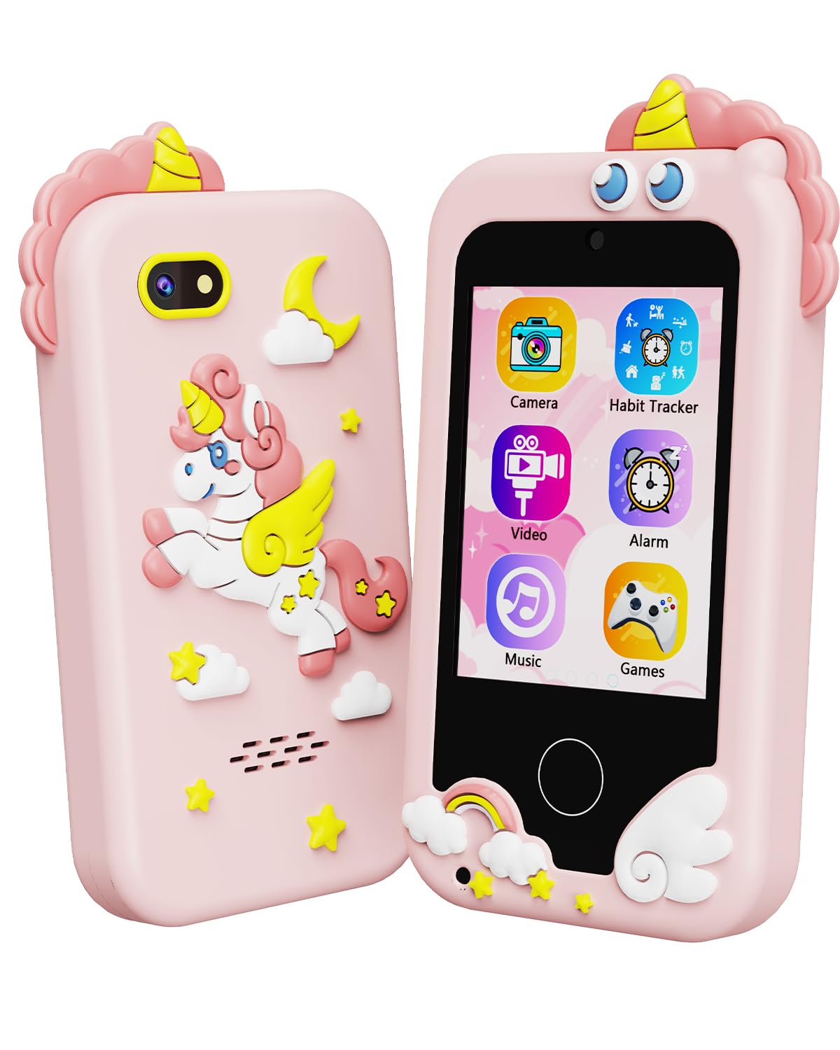 Kikidex Kids Smart Phone for Girls, Perfect Christmas Birthday Gifts for 3-10 Year Old Kids, Touchscreen Learning Play Toy Smart
