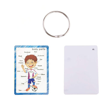 Santsun Set Of Body Parts Kid Flashcards - Educational Learning Picture & Word Card Flashcards Body Parts-The Flash Hole-Punched