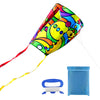 31Inch Colorful Rainbow Pocket Kite, Easy Flyer Kite With Long Tail And String Line, Not Need To Assemble, Beach Game And Outdoo