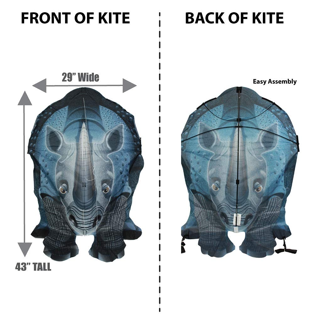 Windnsun Skyzoo Rhinoceros Rip-Stop Nylon Rhino Kite, 43 Inches Tall (Model: 70805)