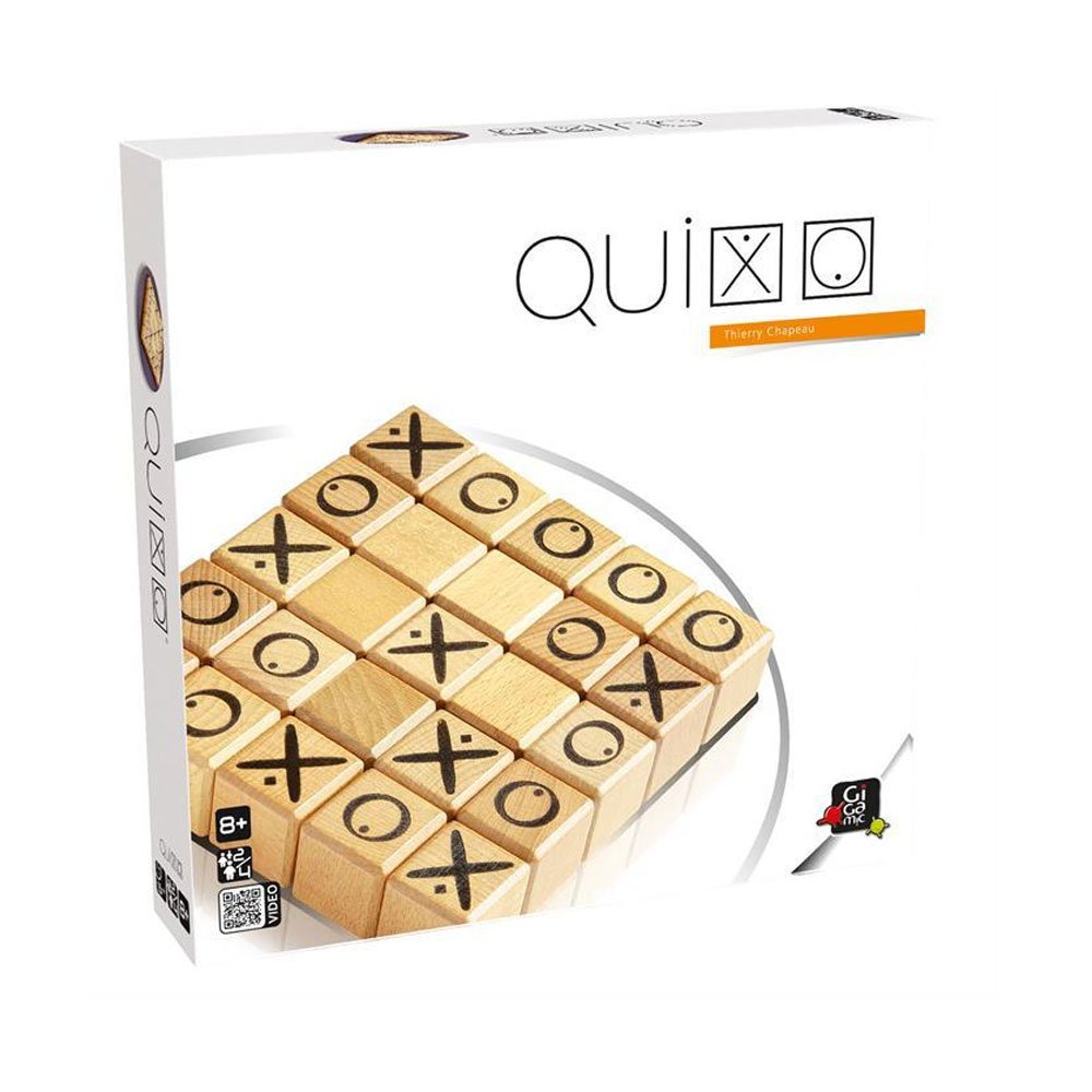GIGAMIC Quixo Abstract Strategy Game for Families, Ages 8+, 2-4 Players, Wood, Beige, Model GCQI-EN