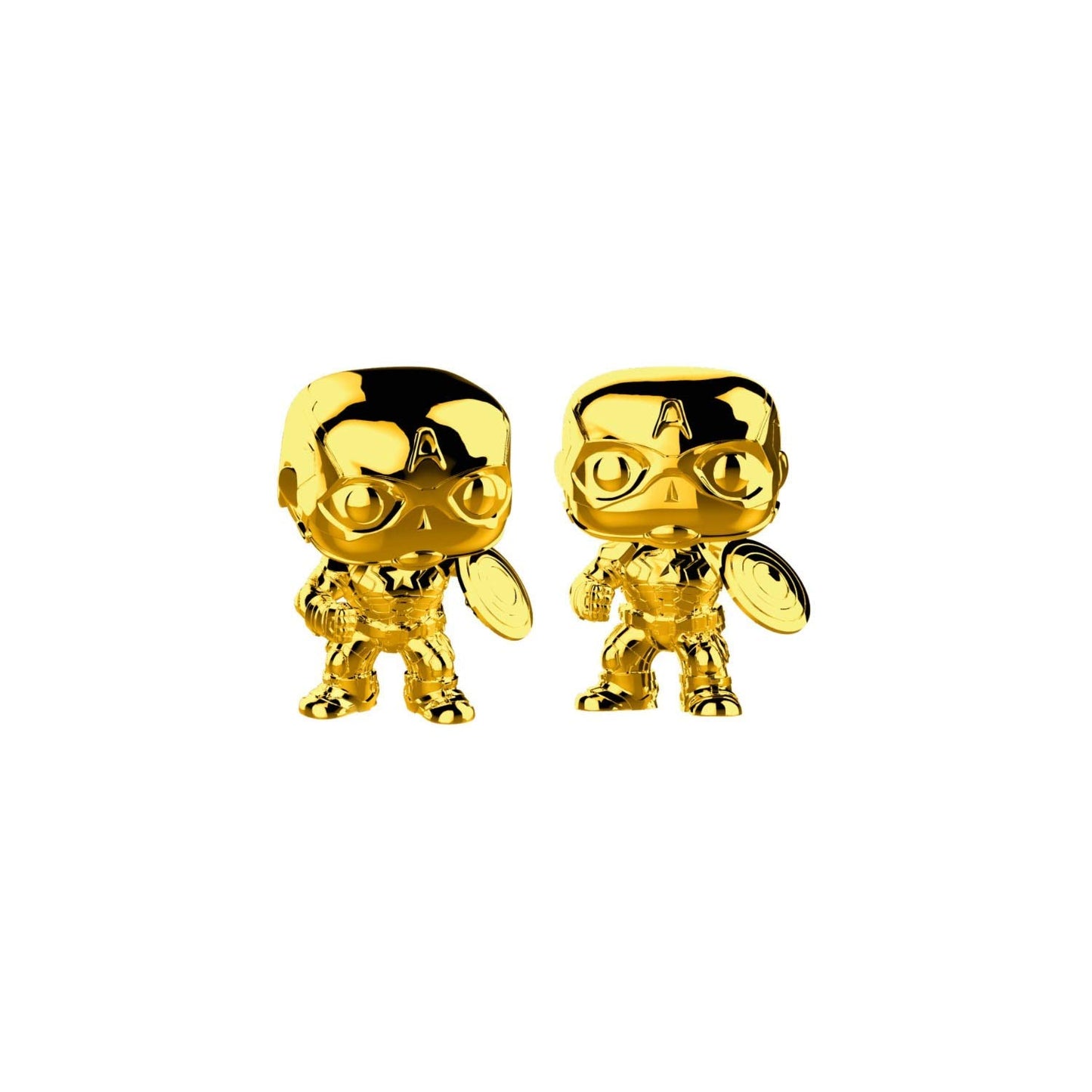 Funko Pop Marvel Studios 10 Captain America Gold Chrome Collectible Figure, Vinyl, One Size, Multicolor, Model 33515
