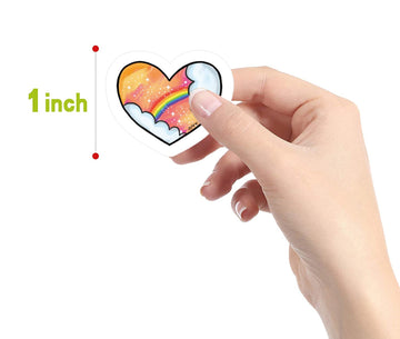 500 Pieces(8 Patterns)Rainbow Stickers Colorful Fashion Graffiti Rolls Self Adhesive Seals For Kids Girls Boys Teens Adults For