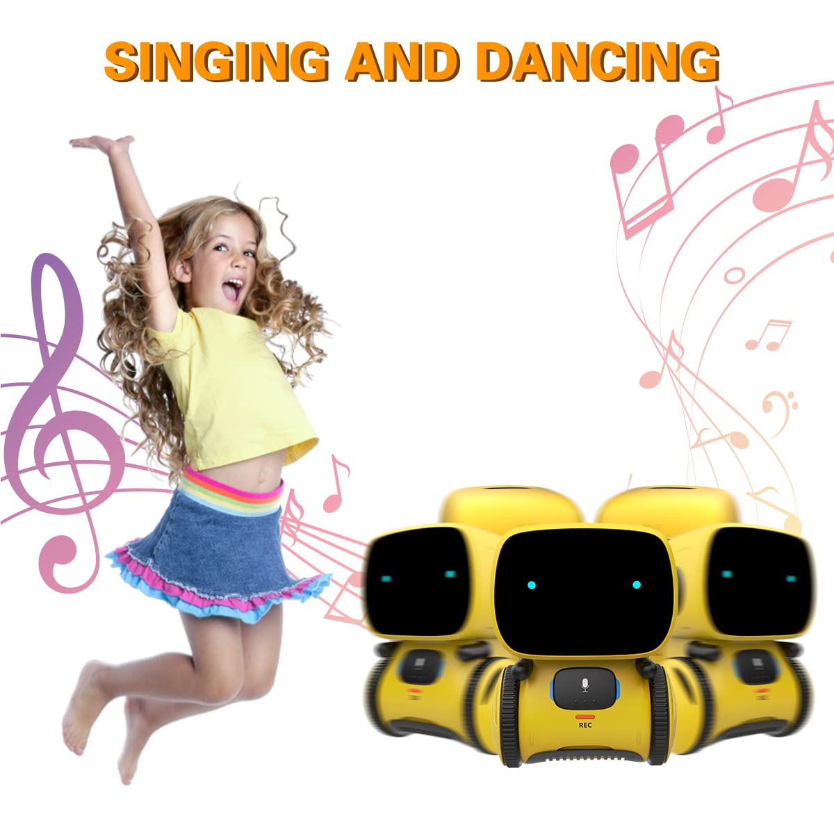 98K Robot Toy for Boys and Girls, Smart Talking Robots Intelligent Partner and Teacher with Voice Control and Touch Sensor, Sing