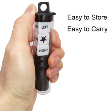 Ahoper Left Right Center Dice Game Prime Set Bundle With 3 Dices + 36 Chips. Round Tube Storage Is Very Convenient For Travel. Easy To Store, Carry Around. (Black)