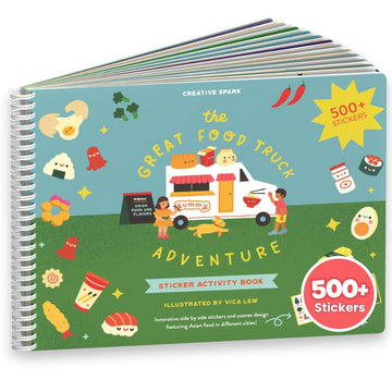 CUPKIN Food Truck Sticker & Coloring Book - 500+ Stickers, 12 Scenes, Paper, Ages 4-10