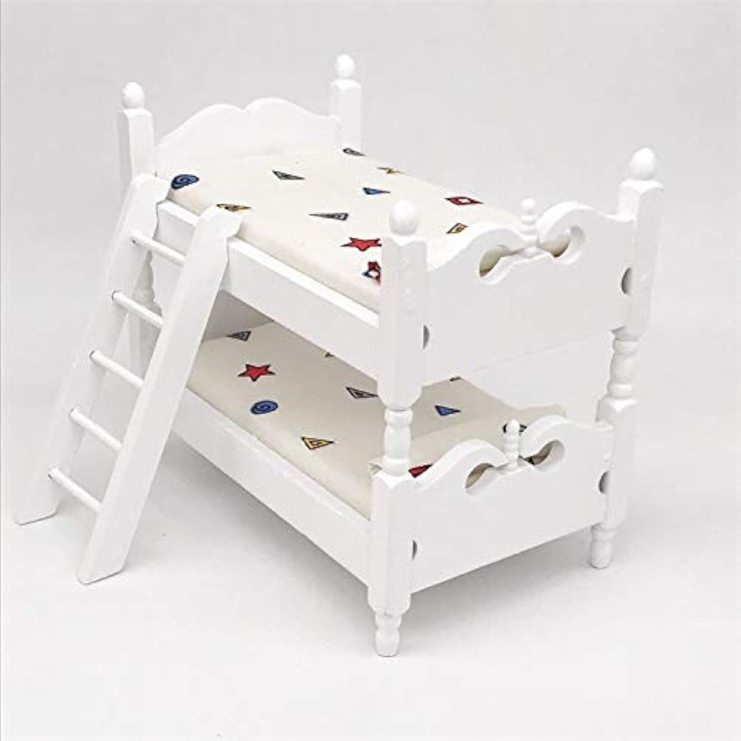 Sxfse Loft Bed, 1:12 Wooden Dollhouse Miniature Furniture Decor Bunk Bed With Ladder, Kids Children'S Bedroom Set Play Toy