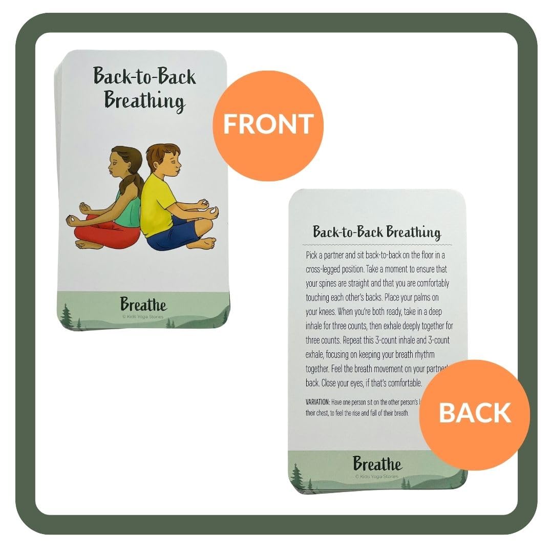 Breathing Exercise Cards For Kids - For Classroom, Calm Down Corner Kit, Sensory Room, School Counselor Supplies, Social Emotion