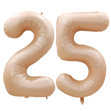 Goer Number 25 Balloons For 25Th Birthday Party Decorations,42 Inch Jumbo Foil Helium 52 Balloons For 52Nd Birthday Party Decoration (Caramel)