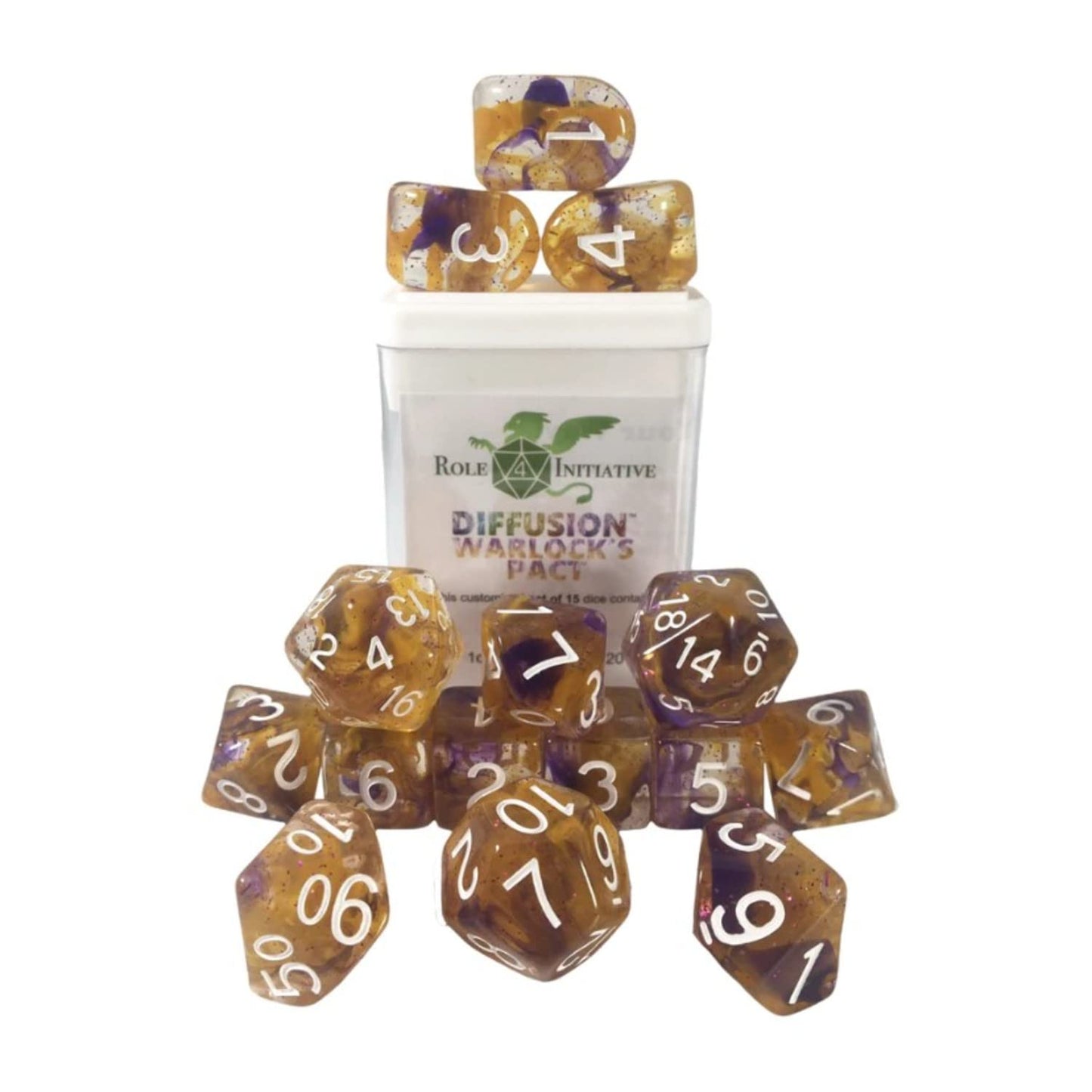 Role 4 Initiative Diffusion Poly Set - Warlock'S Pact W/Numbers (15)