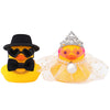 wonuu Pair Set of 2 Wedding Rubber Ducks Bride Groom Duckies Marriage Rubber Duck Mini Couple Ducky for Ceremony Gift Souvenir Marry Blessings Elegant Heartwarming Present White