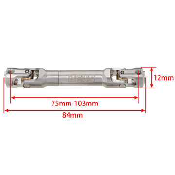 Meus Racing Universal Driveshaft For Scx10 Scx10 Ii Wraith Trx4 1/10 Rc Crawler Upgrades Parts, 75-103Mm