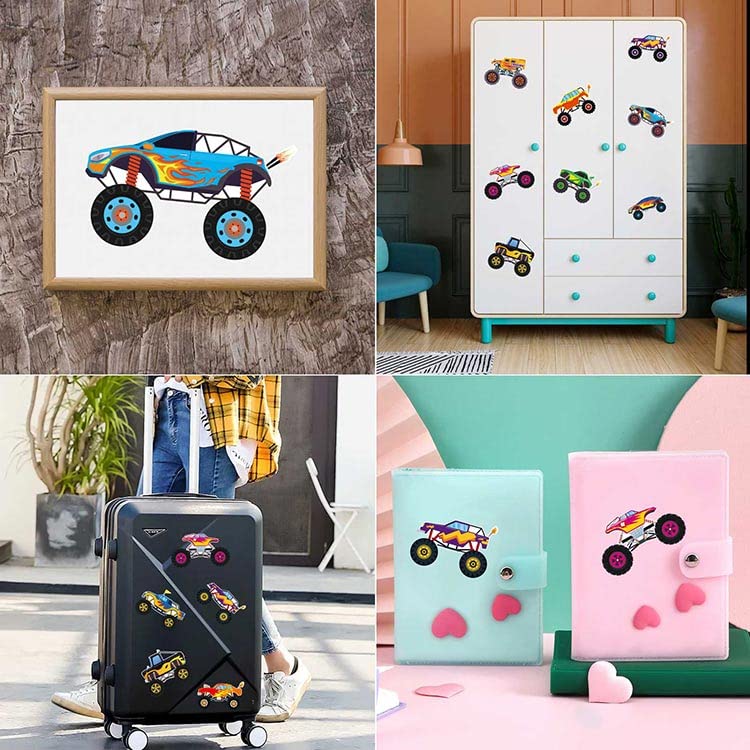 20 Pcs Monster Truck Make Your Own Stickers With 10 Designs Truck Party Favors For Monster Truck-Themed Birthday Party Decoratio