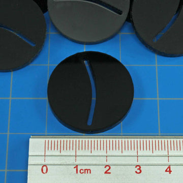 Litko Paper Miniature Bases | Round | Circle | Slotted Paper Figure Holder | Compatible With Dungeons And Dragons | Game Card Stands (3Mm Black Acrylic, 30Mm)