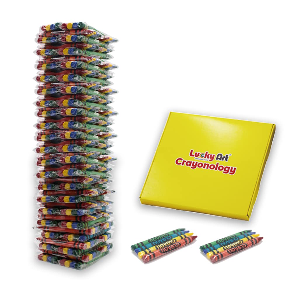 Lucky Art Crayons Bulk 80 Sets Of 4 Packs Crayon For Kids Non-Toxic Crayon Party Favors, Restaurants, Birthdays, School Teachers