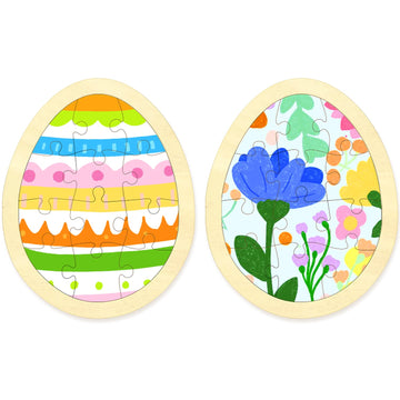 Easter Egg Blank Puzzle With 12 Pieces To Draw On Pack Of 2, Each Piece Is Unique, Blank Wooden Jigsaw Puzzles With Tray For Cra