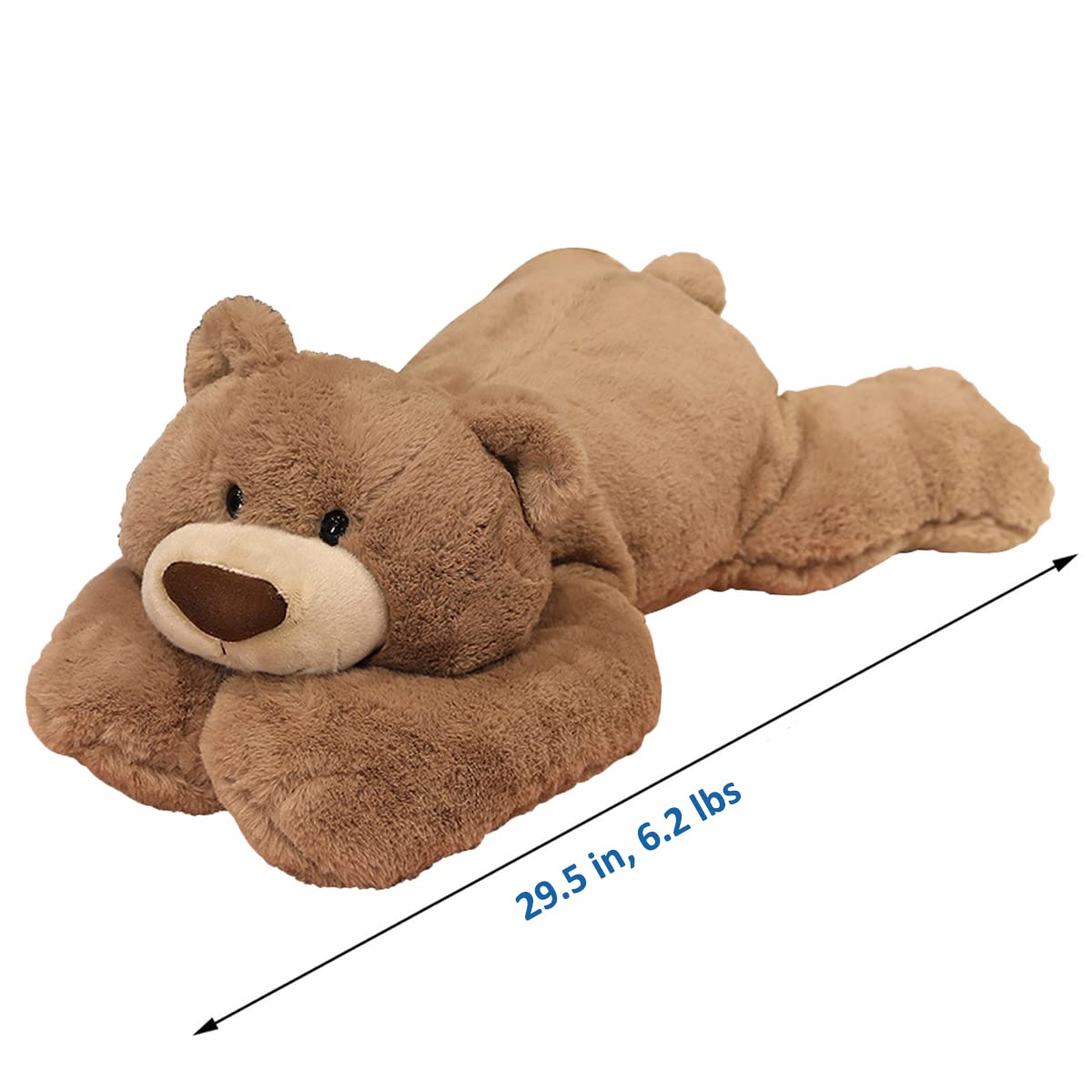 Hronsa Weighted Stuffed Animals, 29.5In 6.2Lbs Weighted Bear Stuffed Animal Toy Cute Brown Bear Plush Pillow For Adults Boys Girls