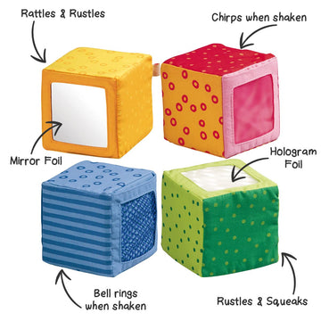 Haba Happy Quartett - 4 Soft Blocks Each With A Unique Sound And Texture For Ages 6 Months And Up