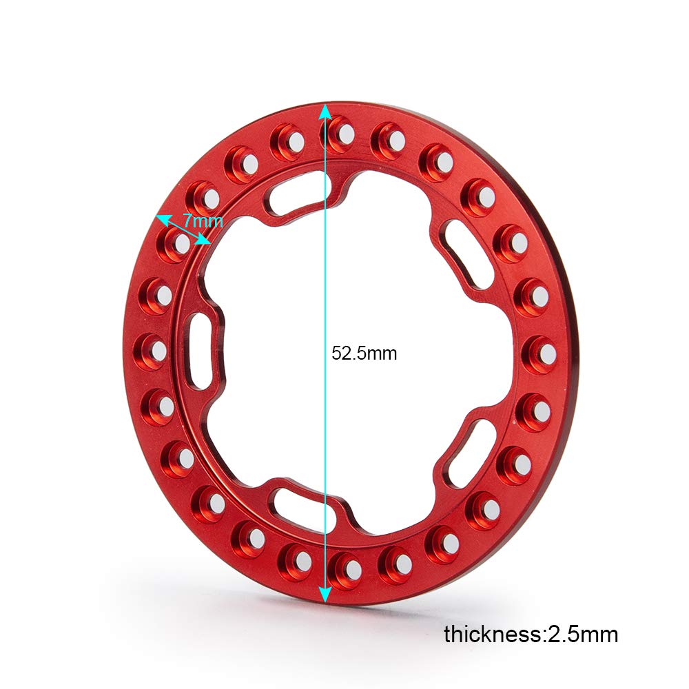 QUE-T 1.9'' Beadlock Wheel Ring, 4pcs Replacement Wheel Ring for 1/10 RC Crawler Axial SCX10 90046 TRX4