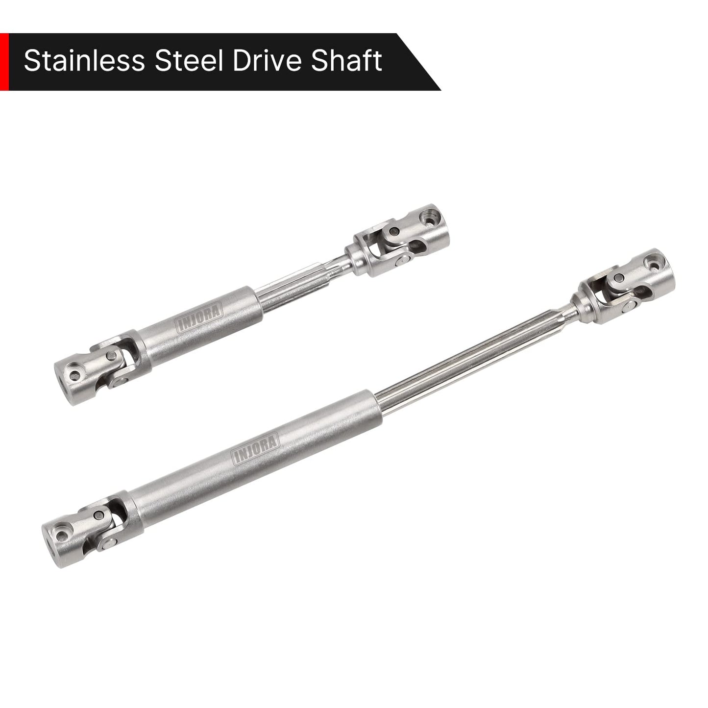 INJORA Center Drive Shaft Stainless Steel D-Shaped Hole Drive Shaft for SCX24 Gladiator Dodge Power Wagon 1/24 RC Crawler Upgrad