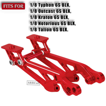 ARRMA Aluminum Wing Mount Upgrades - Compatible with Typhon, Outcast, Kraton, Notorious, Talion - Red