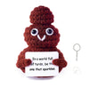 IYOOCSS Positive Crochet Poop Stuffed Animal Weird Things Funny Gag Gifts for mature-themed Friends Sister Brother Women Husband Office Decor (Reddish Brown Poo)