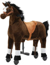 Pipleo Ride on Horse for Kids (41.33'' Height) Horse Ride on Toy for 7 Years Old to mature-themed Riding Horse Rider Mechanical Walking Action Plush Animal No Battery or Electricity Max Load 187 LBS - BRN