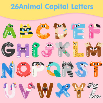 JOYIN Cute Magnetic Letters, 26 Alphabet Fridge Magnets for Toddlers & Kids, Animal Educational Toys, Large Size Preschool ABC S