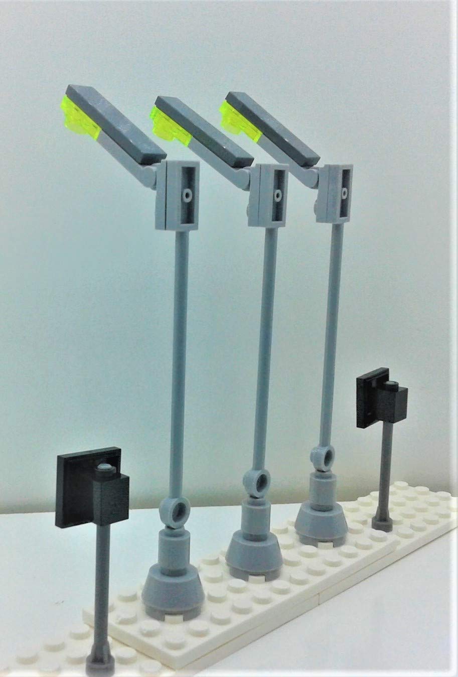 Building Toys Bricks Custom Moc City Town Village Custom 3 Street Lights 2 Stop Signs