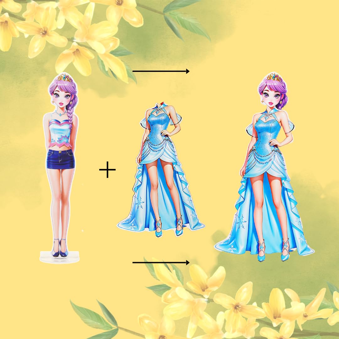Rqmaoy Magnetic Dress Up Dolls Paper Dolls For Girls Ages 4 5 7 8 9 10, Princess Magnetic Paper Dolls - Christmas Birthday Easte
