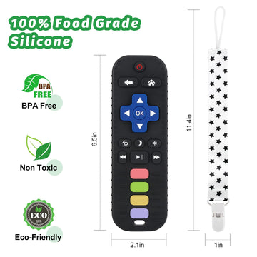 Fu Store 2Pack Silicone Teething Toys For Infant Toddlers Remote Control Shape Teethers For Babies Chew Toys Relief Soothe Gums